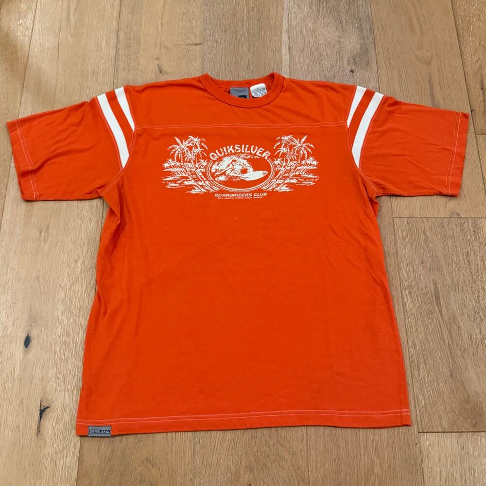 Vintage Quiksilver Surf Tee Orange Y2k Size L